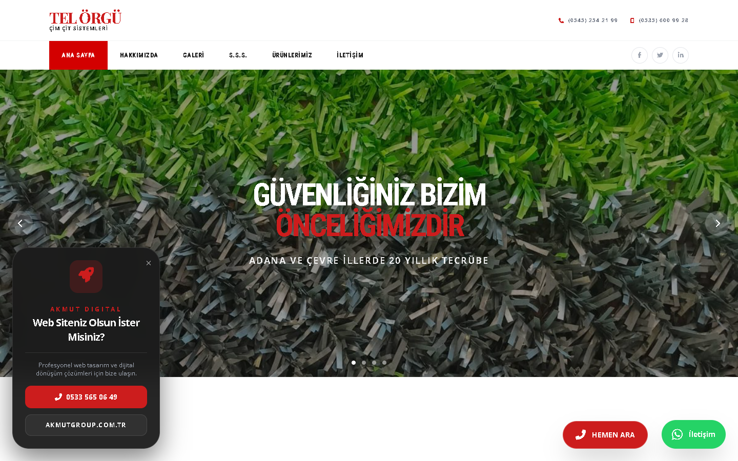 Tel Örgü Çim Çit